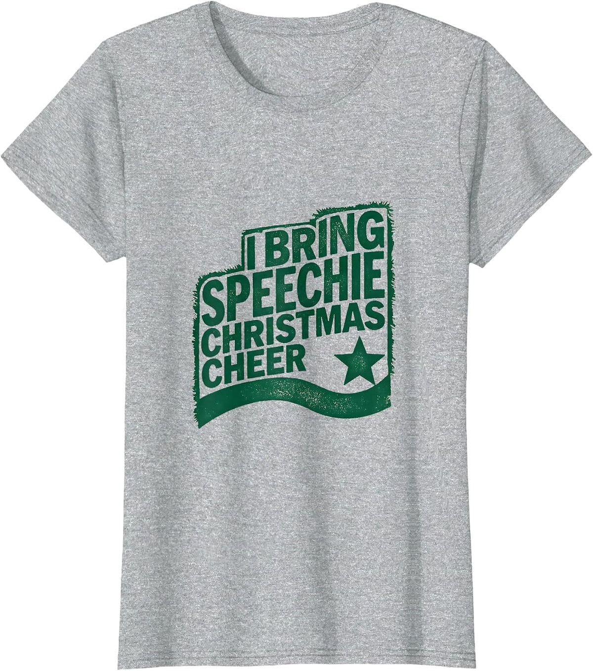 I Bring Speechie Christmas Cheer Rubber Stamp SLP Holiday T-Shirt - Heather Grey