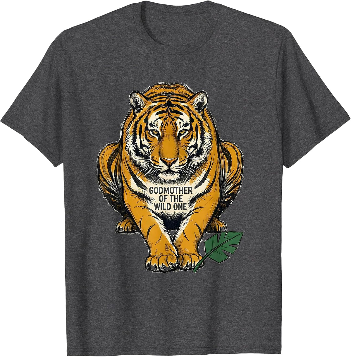 Godmother Of The Wild One Playful Safari Jungle Animal T-Shirt - Dark Heather Grey