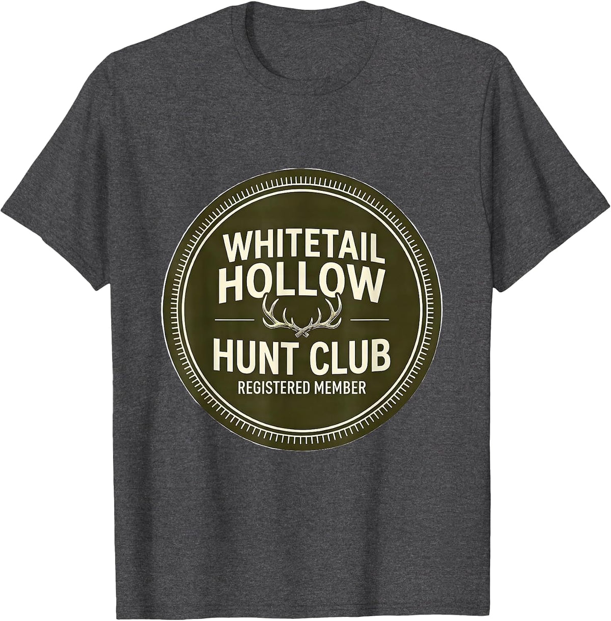 Men's Whitetail Hollow Hunt Club Registered Member Hunter Dad T-Shirt - Dark Heather Grey