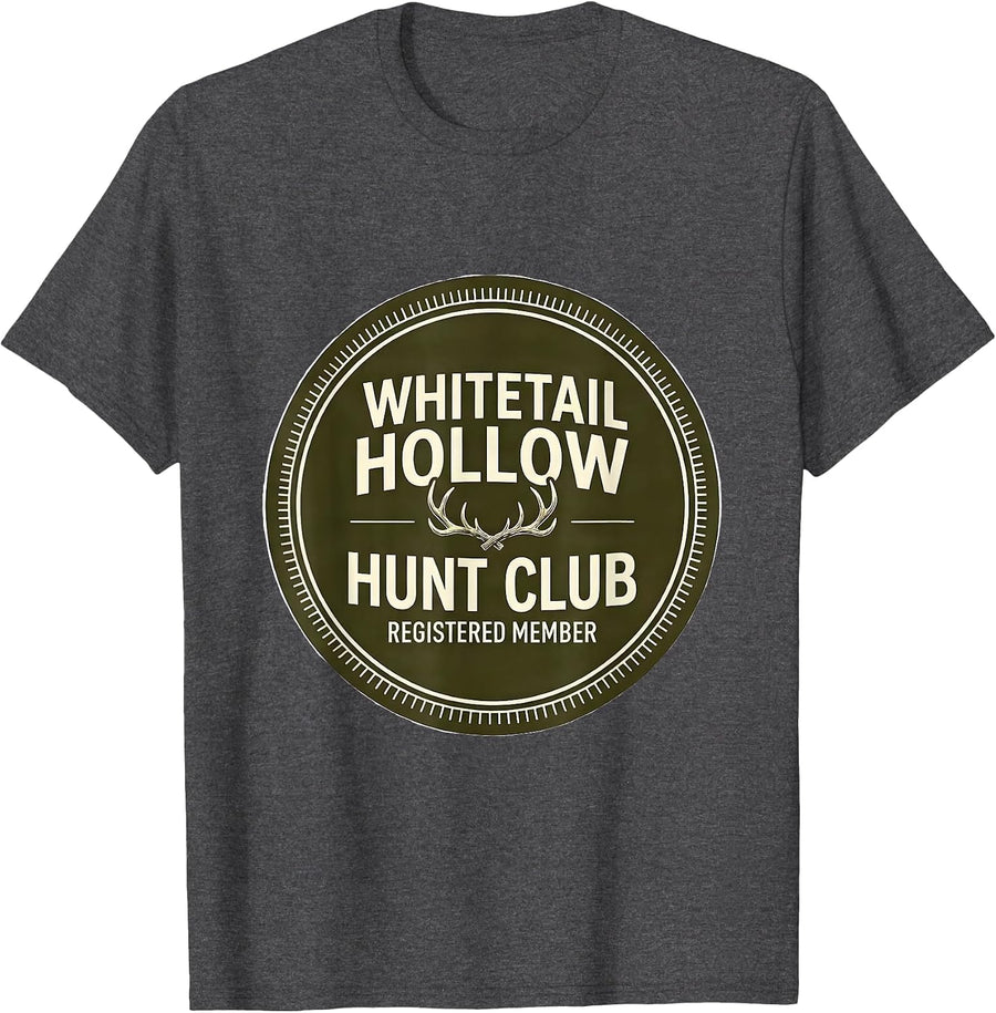 Men's Whitetail Hollow Hunt Club Registered Member Hunter Dad T-Shirt - Dark Heather Grey