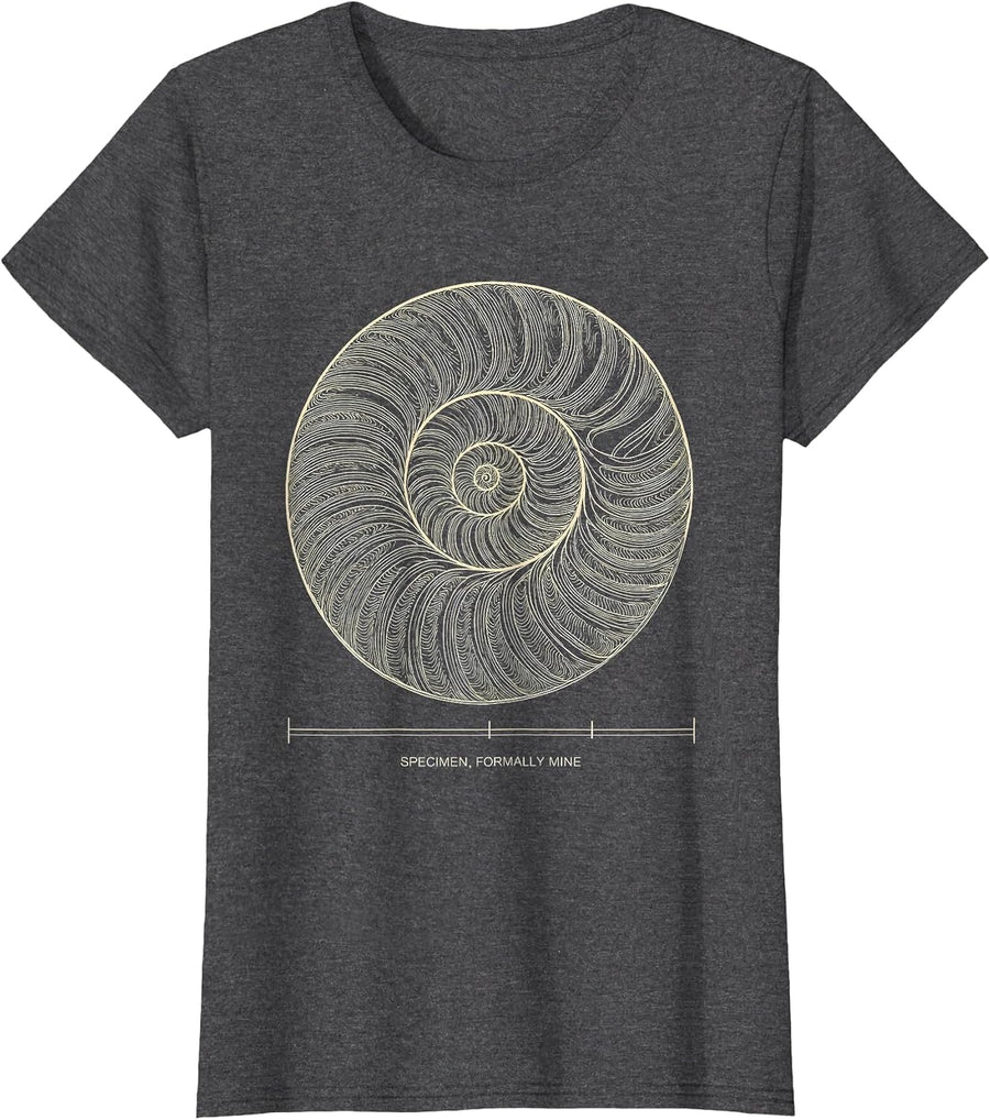 Women's Specimen, Formally Mine Topographic Contour Funny Rock T-Shirt - Dark Heather Grey