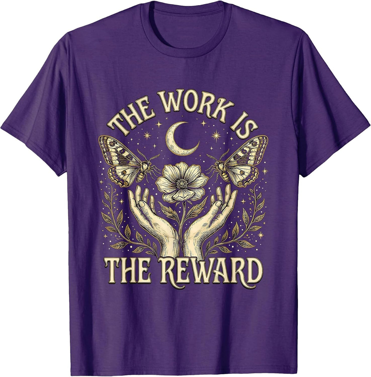 Men's The Work Is The Reward Social Worker Design T-Shirt - Purple
