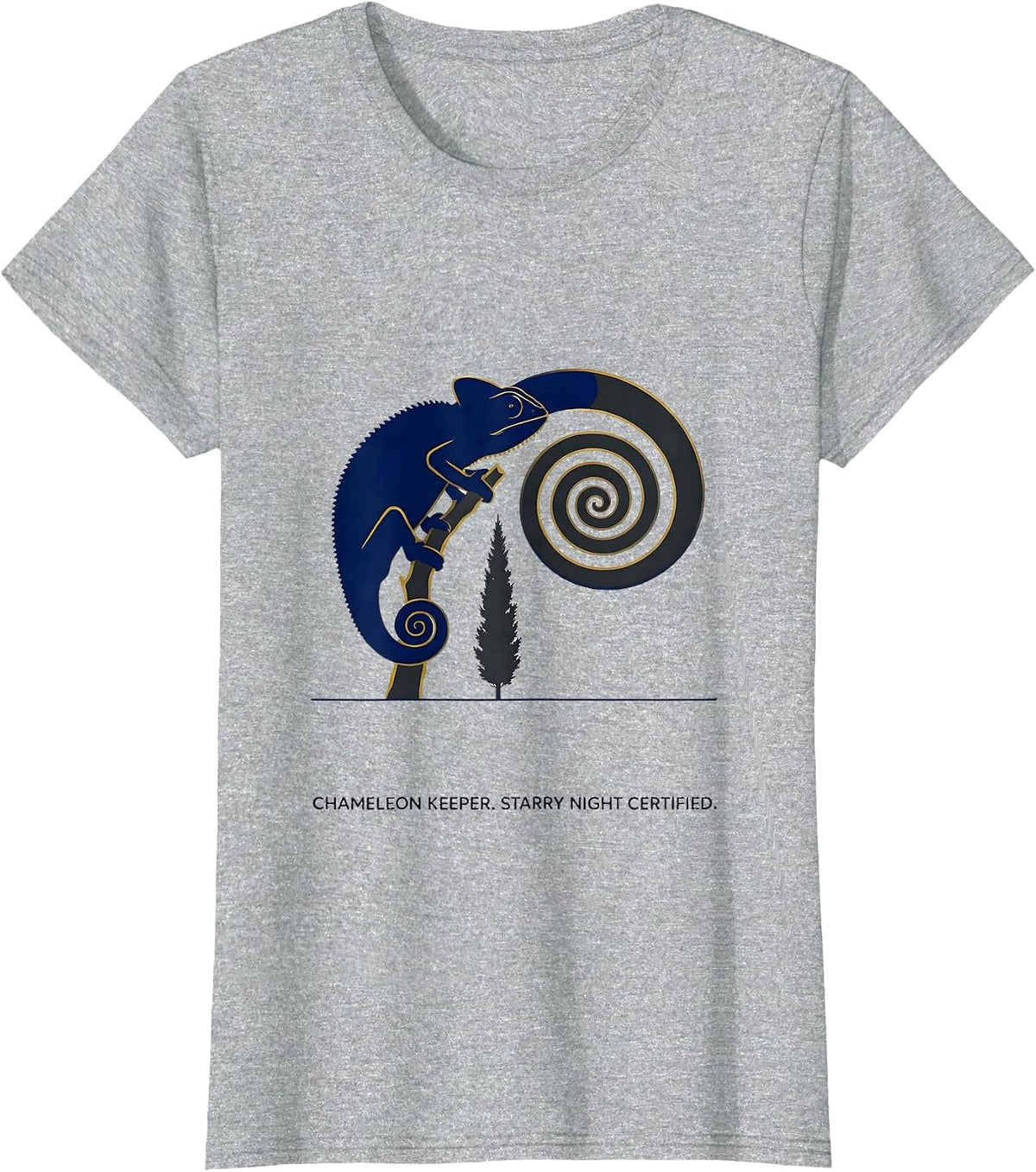 Women's Chameleon Keeper Starry Night Certified Animal Lover T-Shirt - Heather Grey