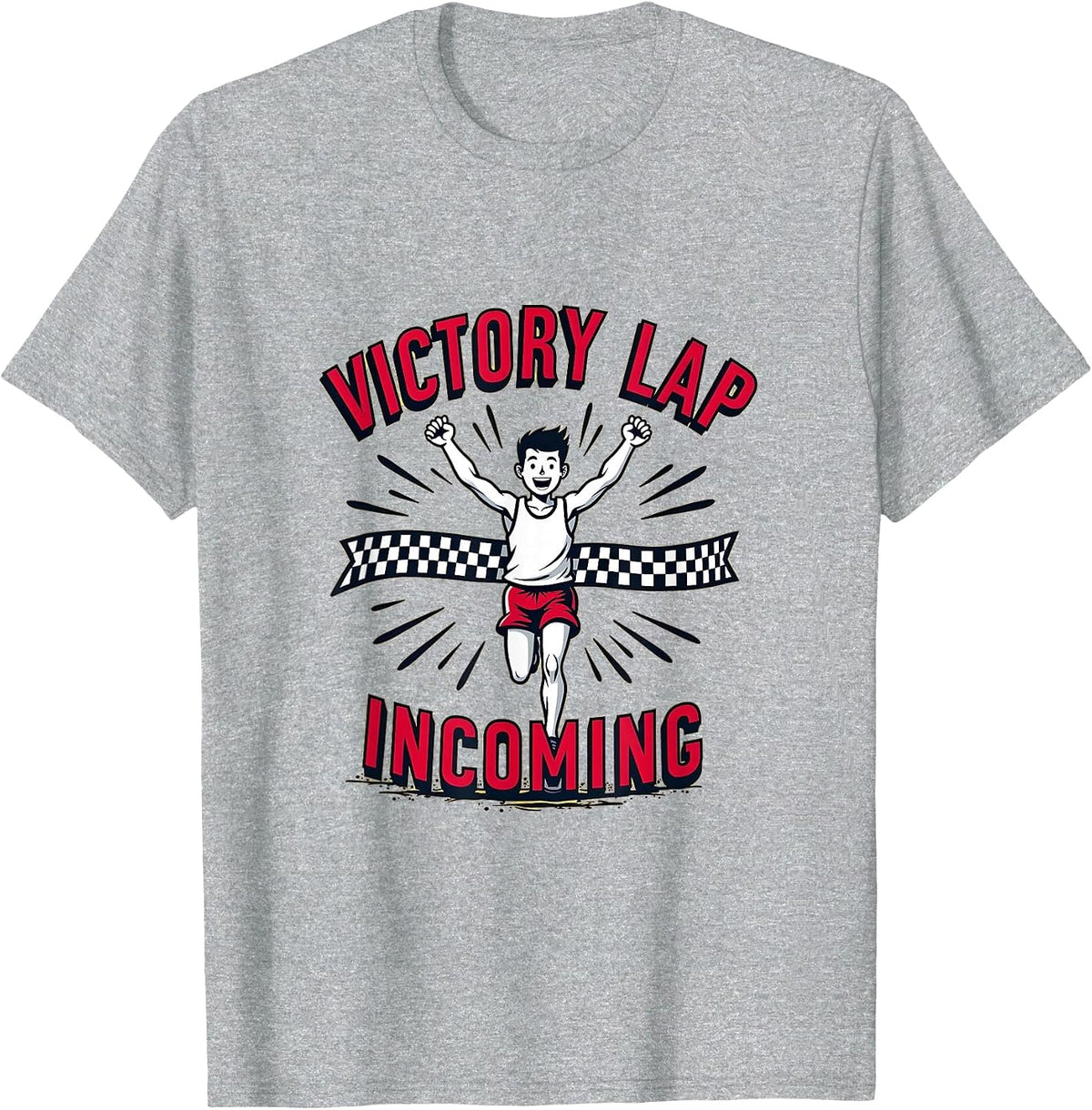 Victory Lap Incoming Field Day Graphic Design T-Shirt - Heather Grey
