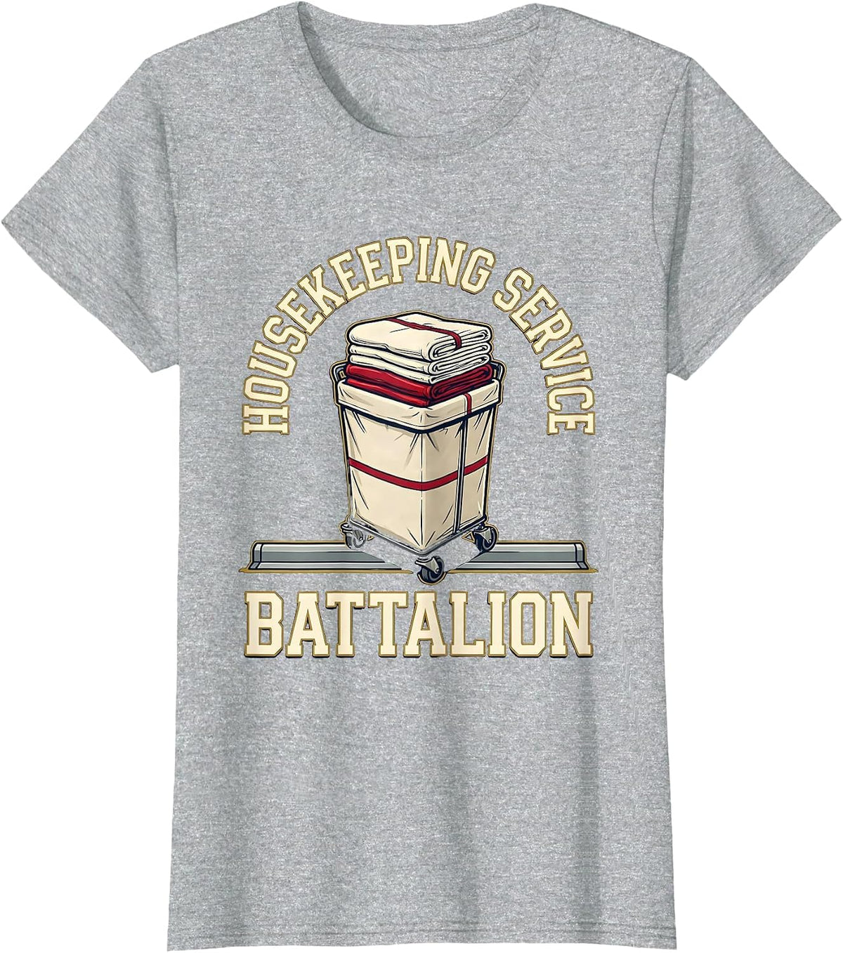 Housekeeping Service Battalion Sports Funny Custodian T-Shirt - Heather Grey