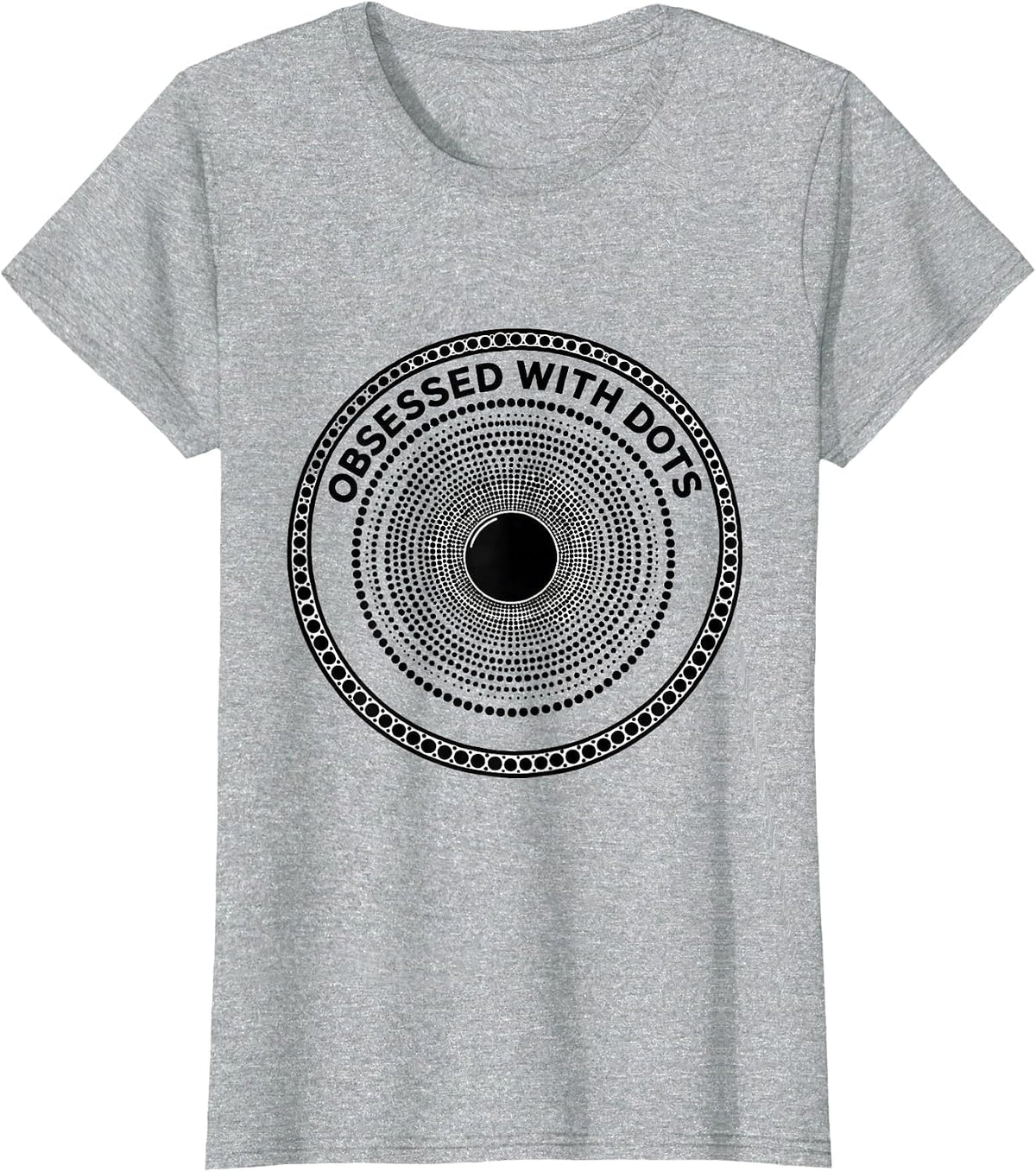 Women's Obsessed With Dots Quirky Pattern Design T-Shirt - Heather Grey