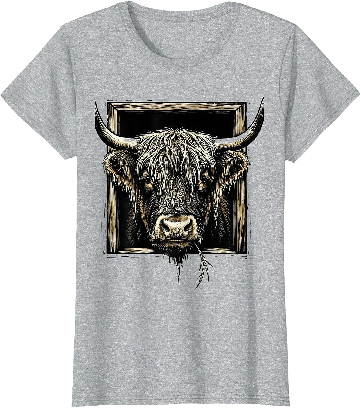 Highland Cow Farm Animal Humor Funny Rural Lifestyle T-Shirt - Heather Grey