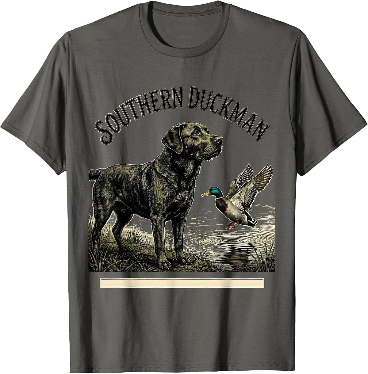 Southern Duckman Vintage Labrador Duck Hunting Heritage T-Shirt - Asphalt Grey