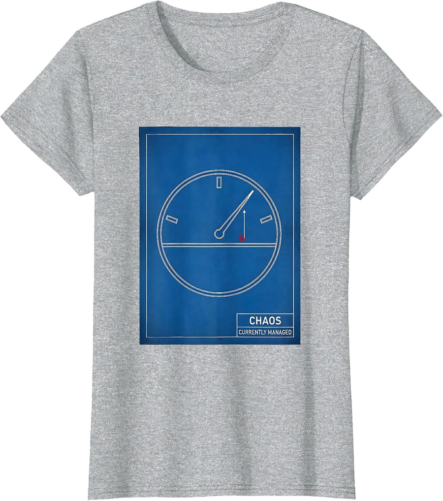 Chaos, Currently Managed Funny Chaos Coordinator Sarcastic T-Shirt - Heather Grey