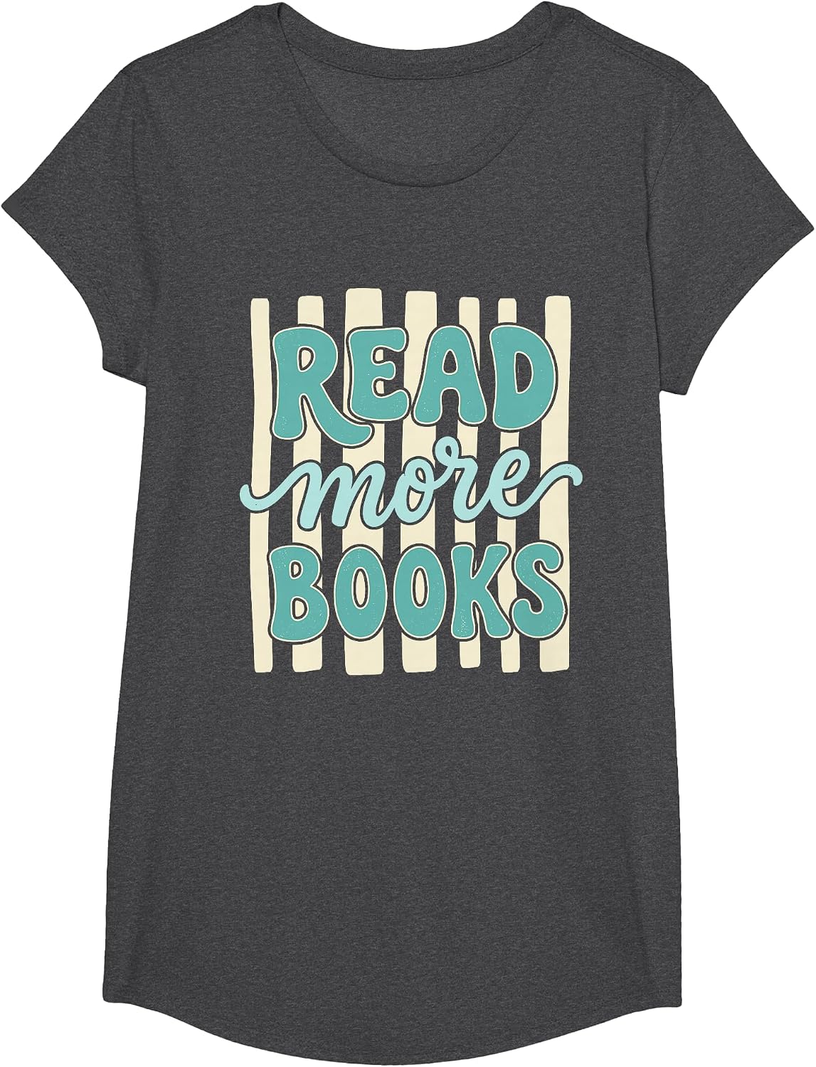 Read More Books Teacher Book Lover Reading Bookish Bookworm T-Shirt - Girls Dark Heather Grey