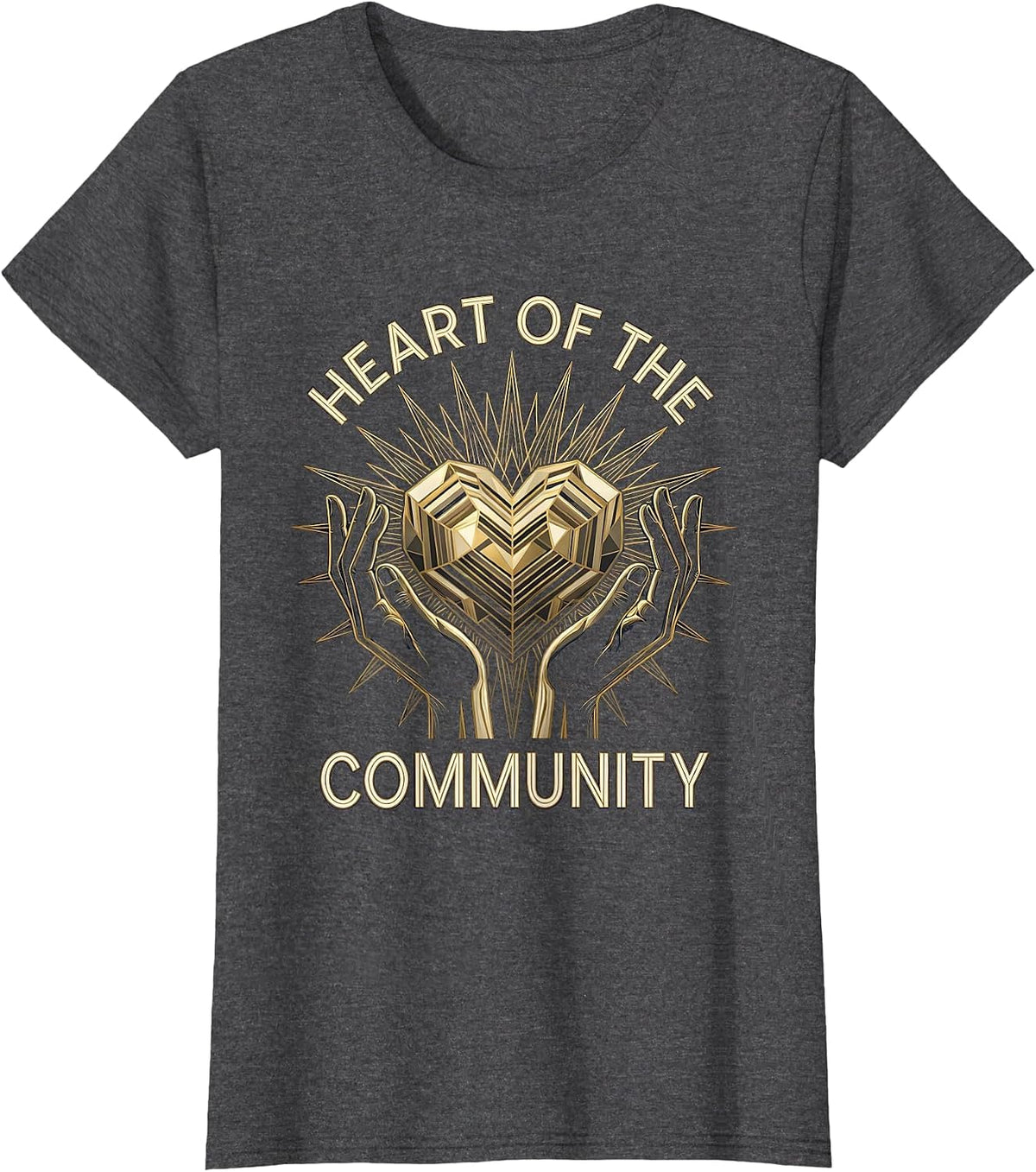 Women's Heart of the Community Social Worker Design T-Shirt - Dark Heather Grey