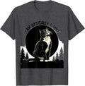 Men's I Am Basically a Wolf Tuxedo Cat Howling at Moon 90s Retro T-Shirt - Dark Heather Grey