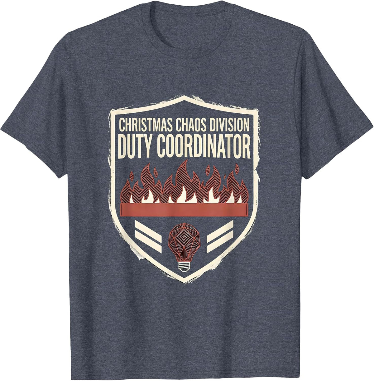Christmas Chaos Division Duty Coordinator Funny Office T-Shirt - Heather Blue