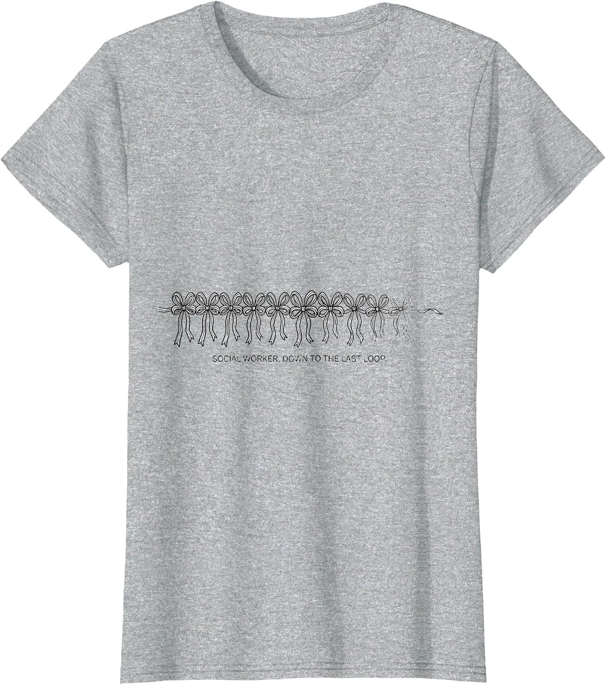 Social Worker Down To The Last Loop Funny Christmas Party T-Shirt - Heather Grey