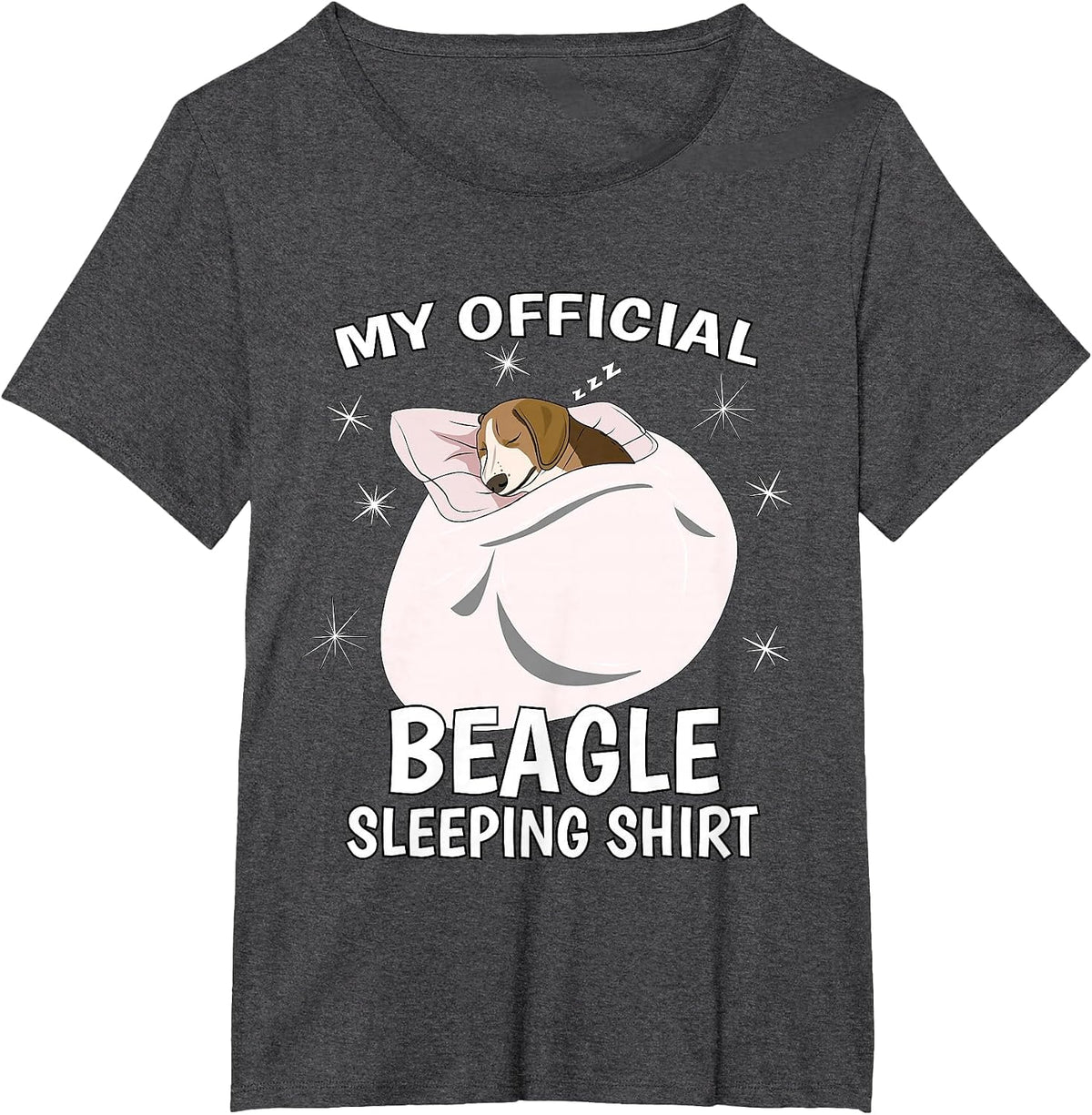 Nap Lover Scent Hound Owner Pup My Official Beagle Sleeping T-Shirt - Dark Heather Grey