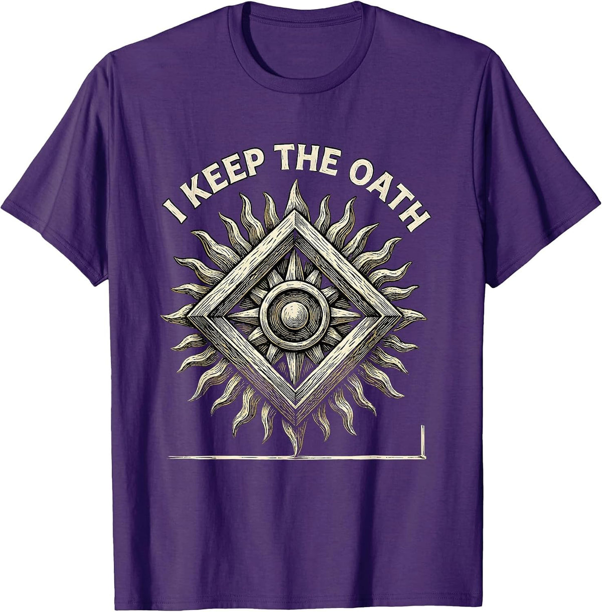 Men's I Keep The Oath Freemason Square and Compass Masonic T-Shirt - Purple