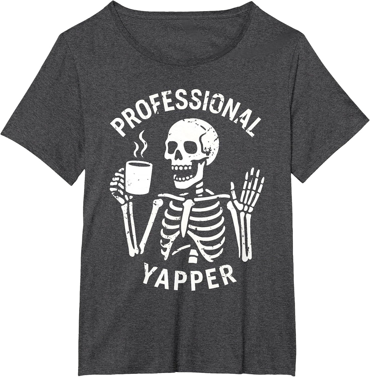 Professional Yapper Shirt Funny Talking Skeleton T-Shirt - Dark Heather Grey