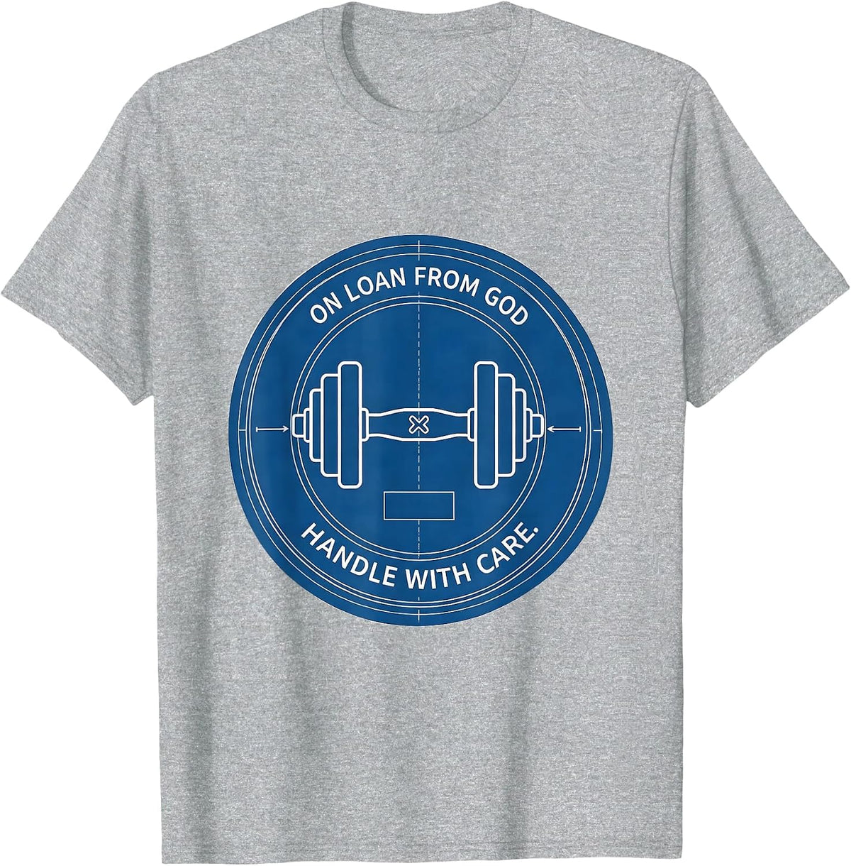 Men's On Loan From God Handle With Care Technical Blueprint Faith T-Shirt - Heather Grey