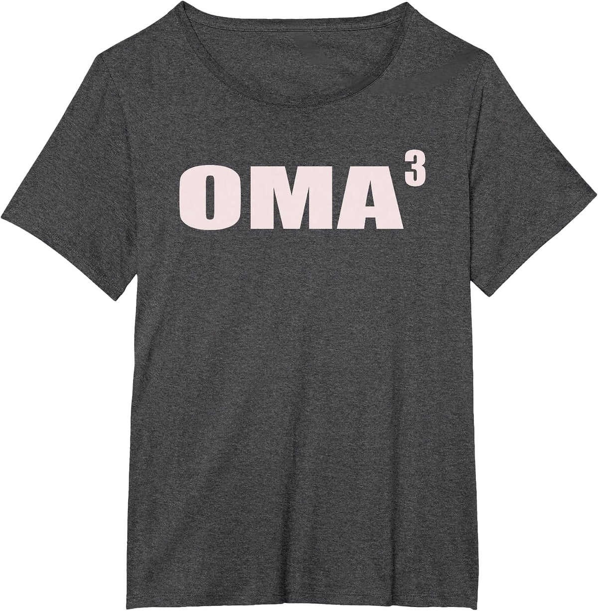 Oma 3 Grandkids 3rd Time Cubed Grandma of Three T-Shirt - Dark Heather Grey