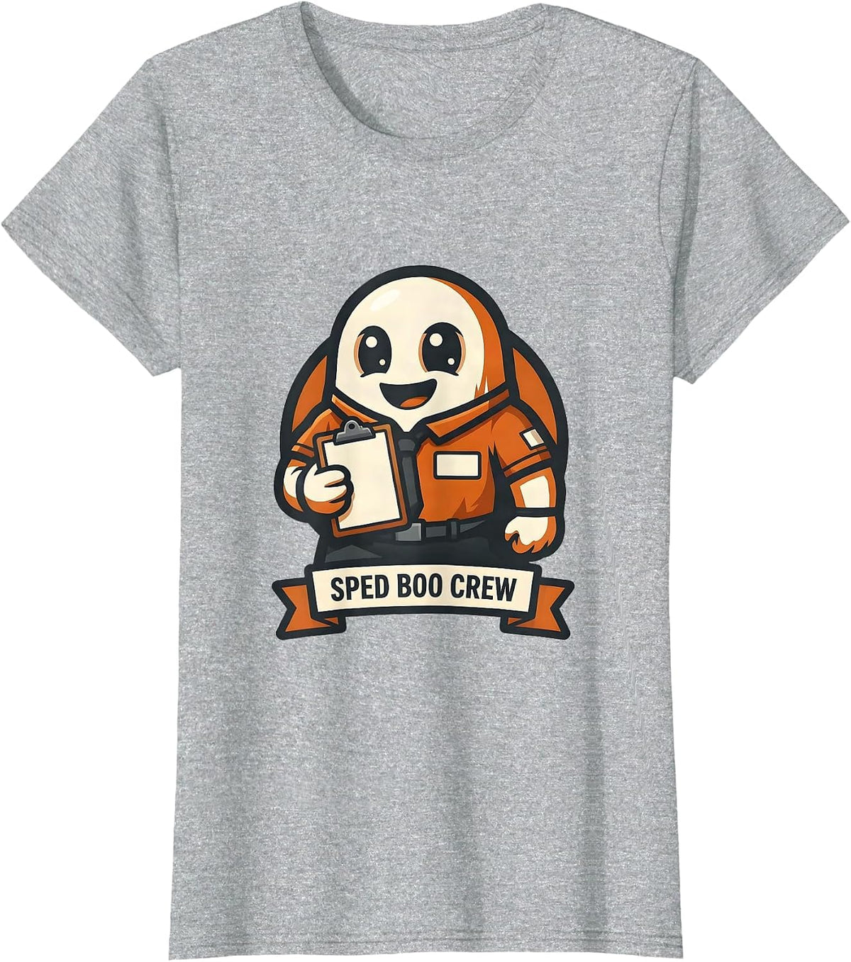 SPED Boo Crew Para Normal Activities Paraprofessional Ghost T-Shirt - Heather Grey