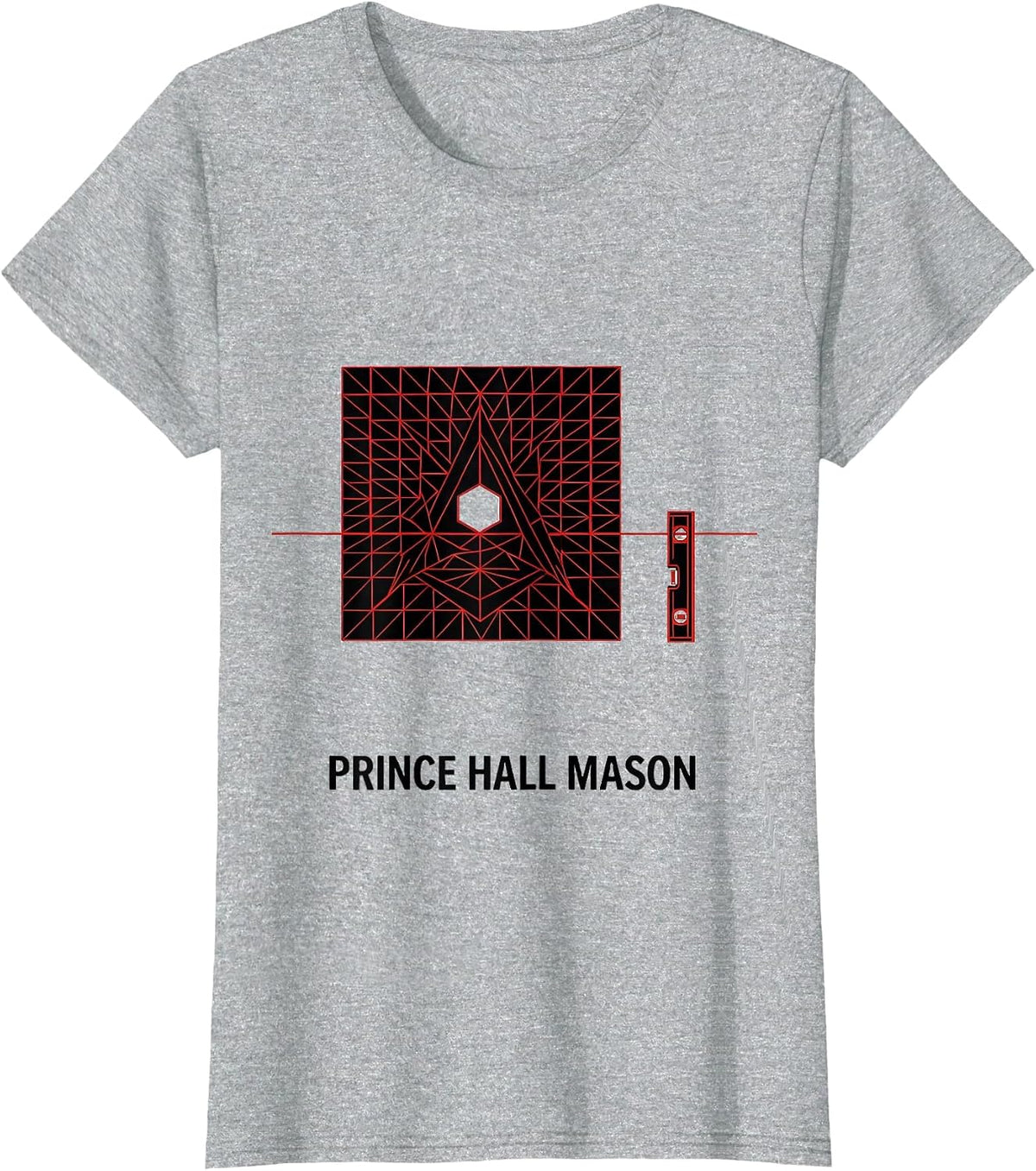 Women's Prince Hall Mason Geometric Masonic Fraternal Pride T-Shirt - Heather Grey