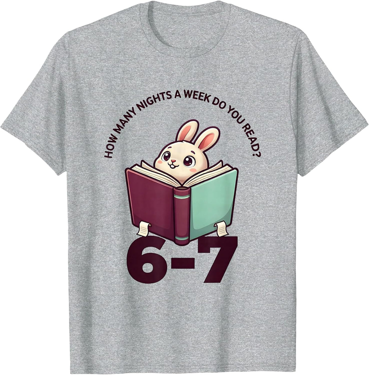 Men's How Many Nights A Week Do You Read? 6-7 Teacher T-Shirt - Heather Grey