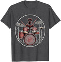 Men's Boys Polka Dot Drum Kit Graphic Tee T-Shirt - Dark Heather Grey
