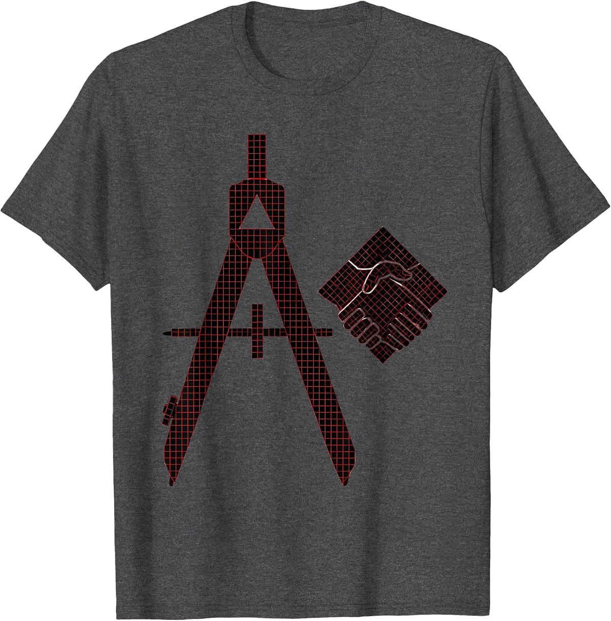 Men's Square and Compass Freemason Masonic Fraternal Pride T-Shirt - Dark Heather Grey