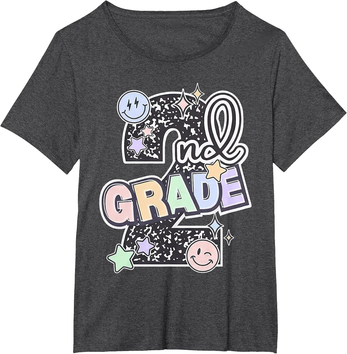 Second Grade 2nd Grade Composition Notebook Teachers T-Shirt - Dark Heather Grey