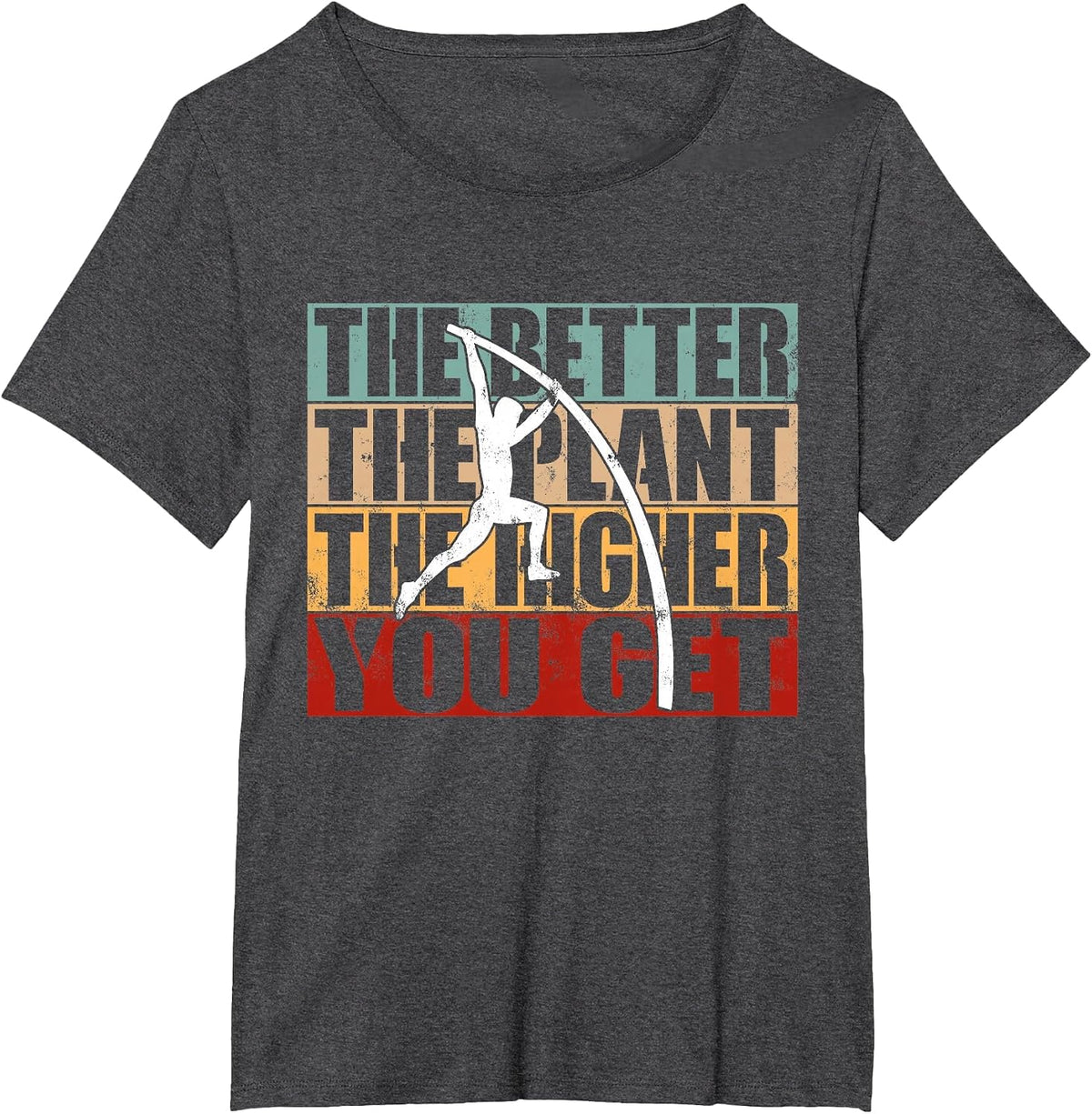 Funny - Vintage Pole Vaulting - Pole Vault T-Shirt - Dark Heather Grey