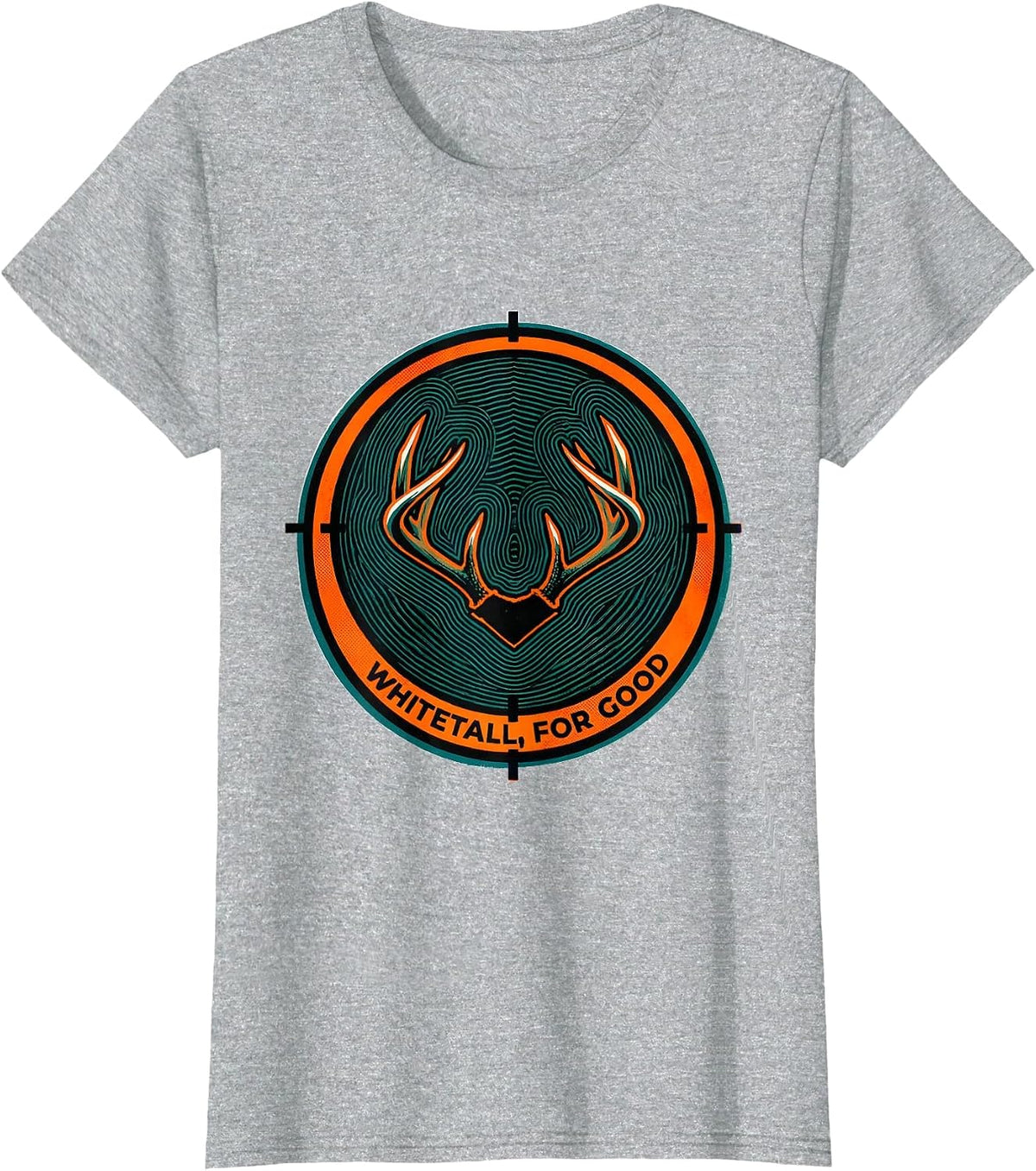 Whitetail For Good Risograph Deer Hunting Camo Dad Humor T-Shirt - Heather Grey