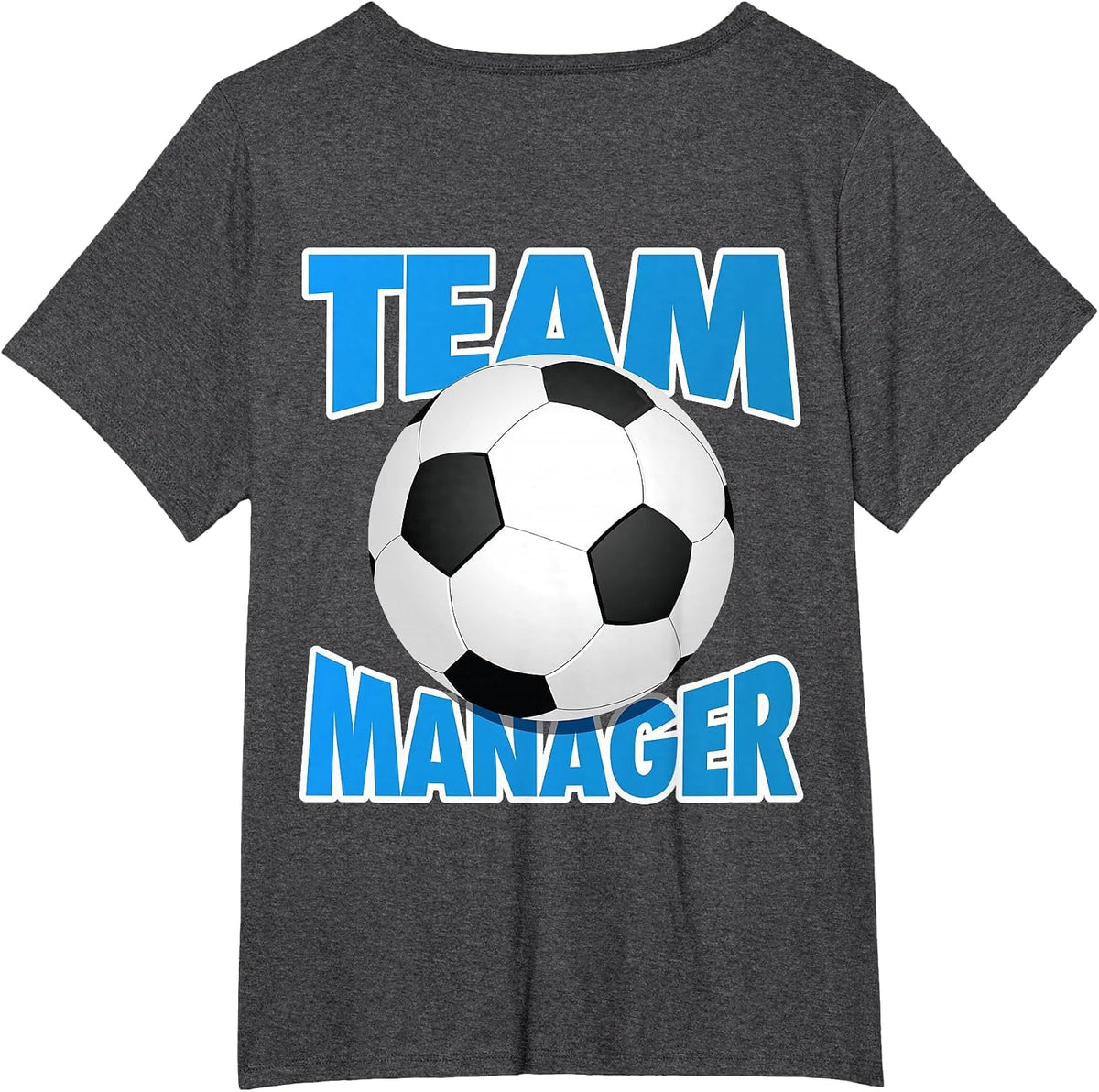 Soccer Team Manager, Soccer Ball Graphic, Football Team T-Shirt - Dark Heather Grey