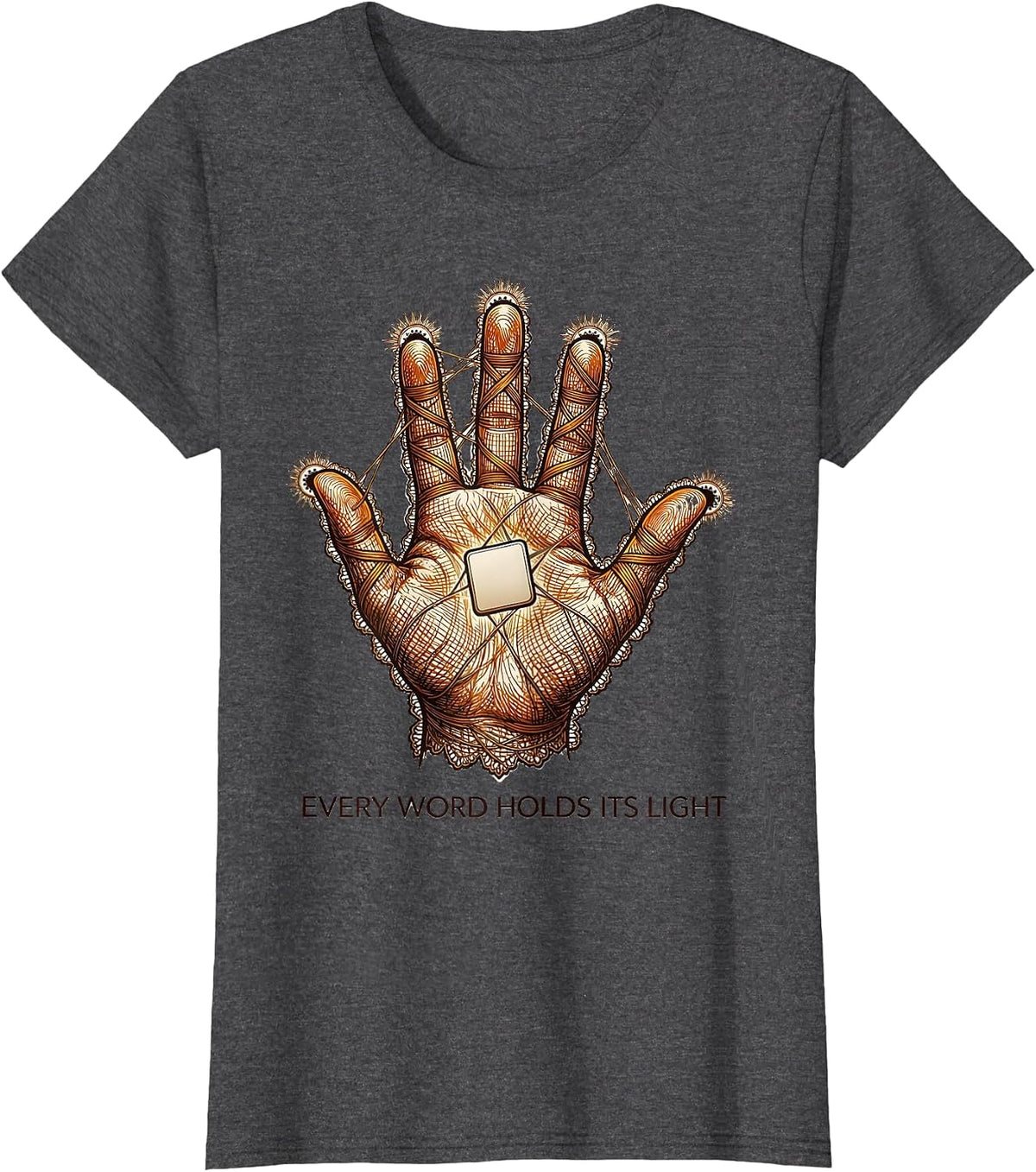 Women's Every Word Holds Its Light Cute Speech Language Pathologist T-Shirt - Dark Heather Grey