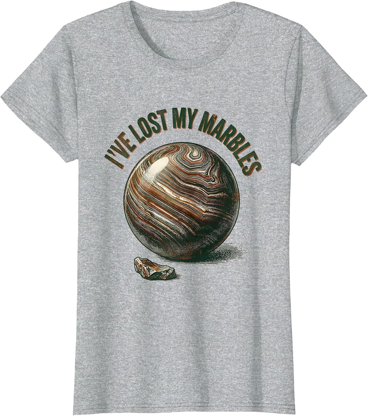 I've Lost My Marbles Vintage Funny Rock Collector Geology T-Shirt - Heather Grey