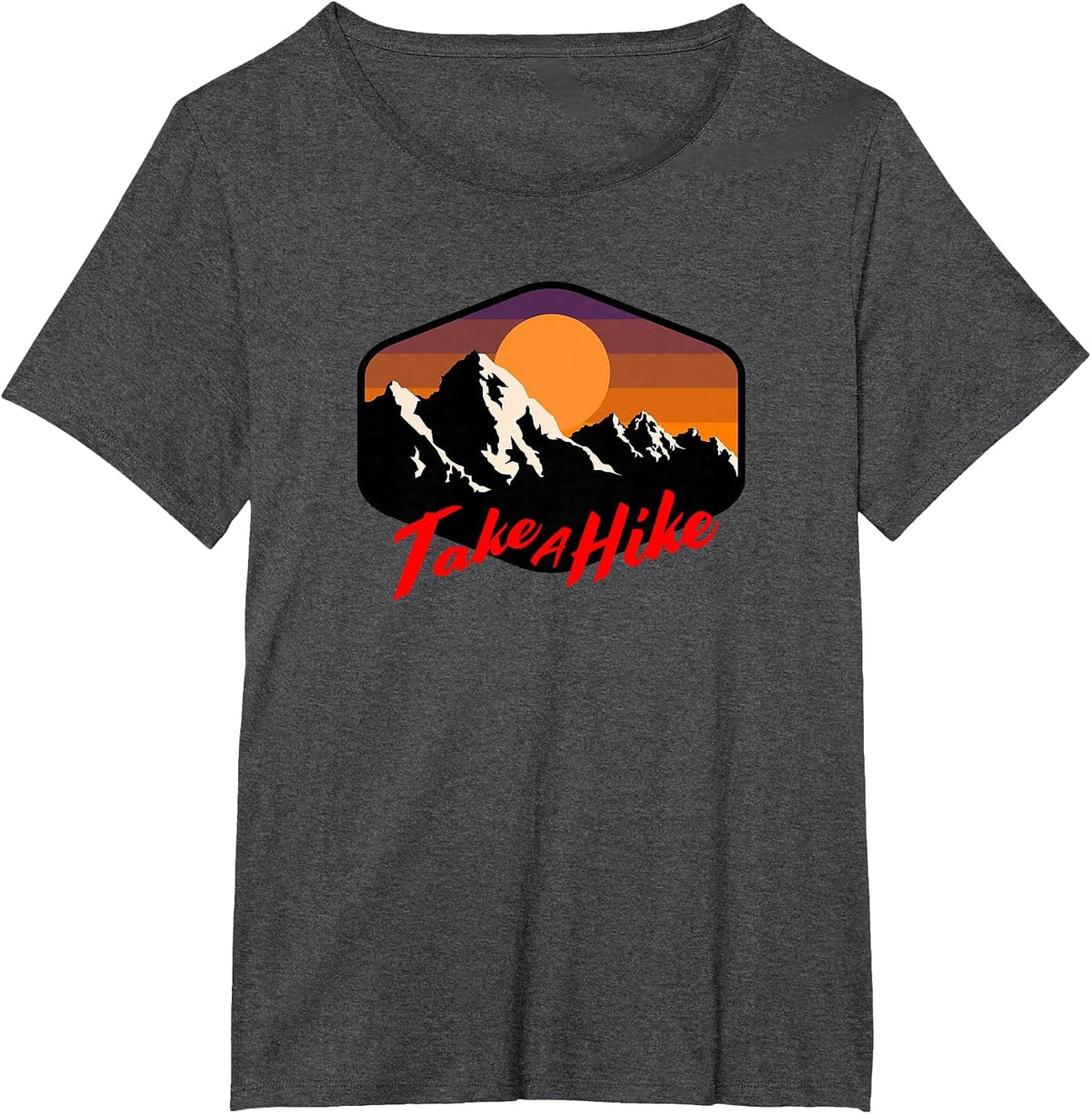 TAKE A Hike Retro Weathered Outdoor Hiking T-Shirt - Dark Heather Grey