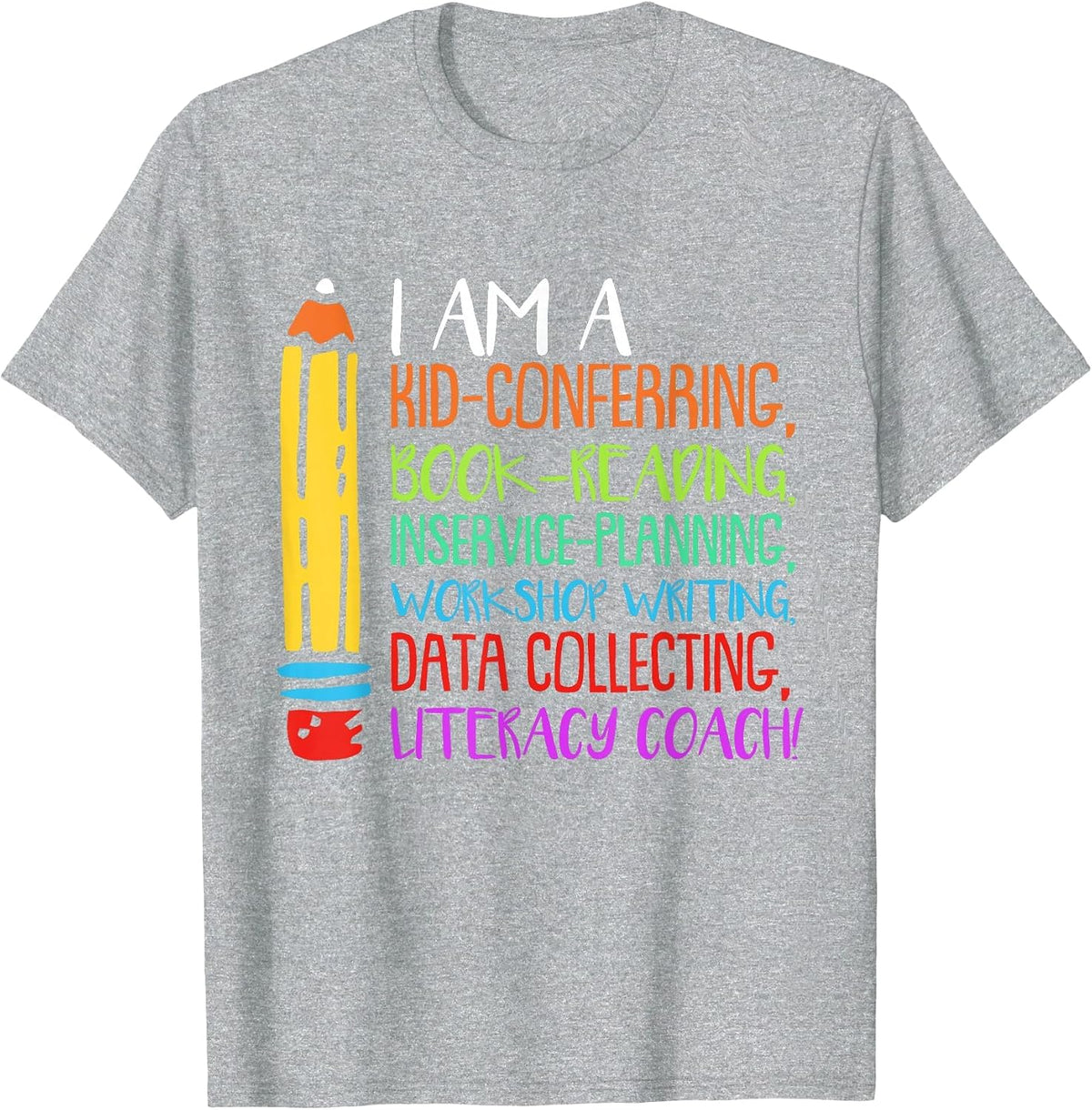Literacy Coach T-Shirt - Heather Grey