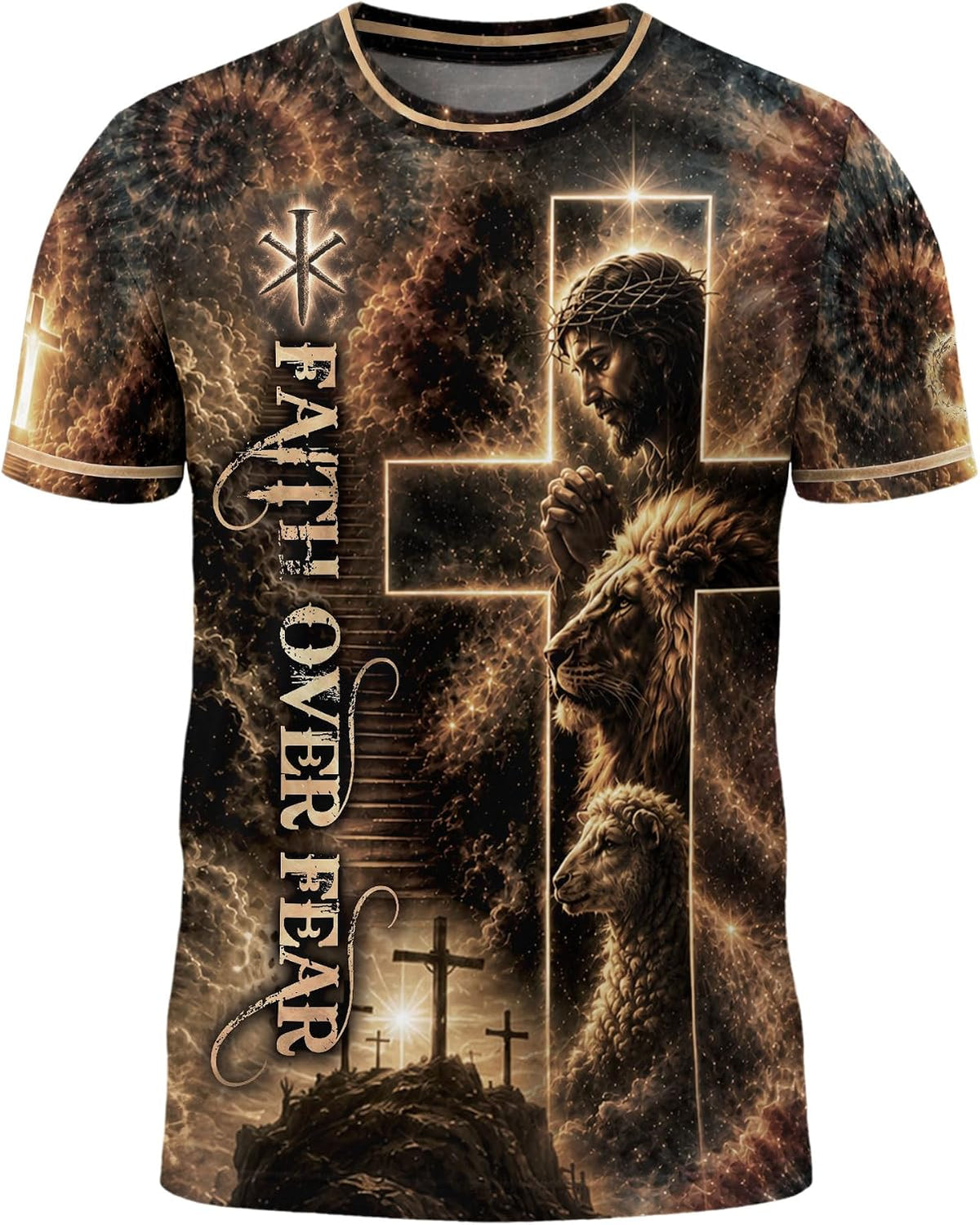 Jesus Faith Over Fear Shirt, Christian Shirts for Men, Faith Tshirt - Ds03