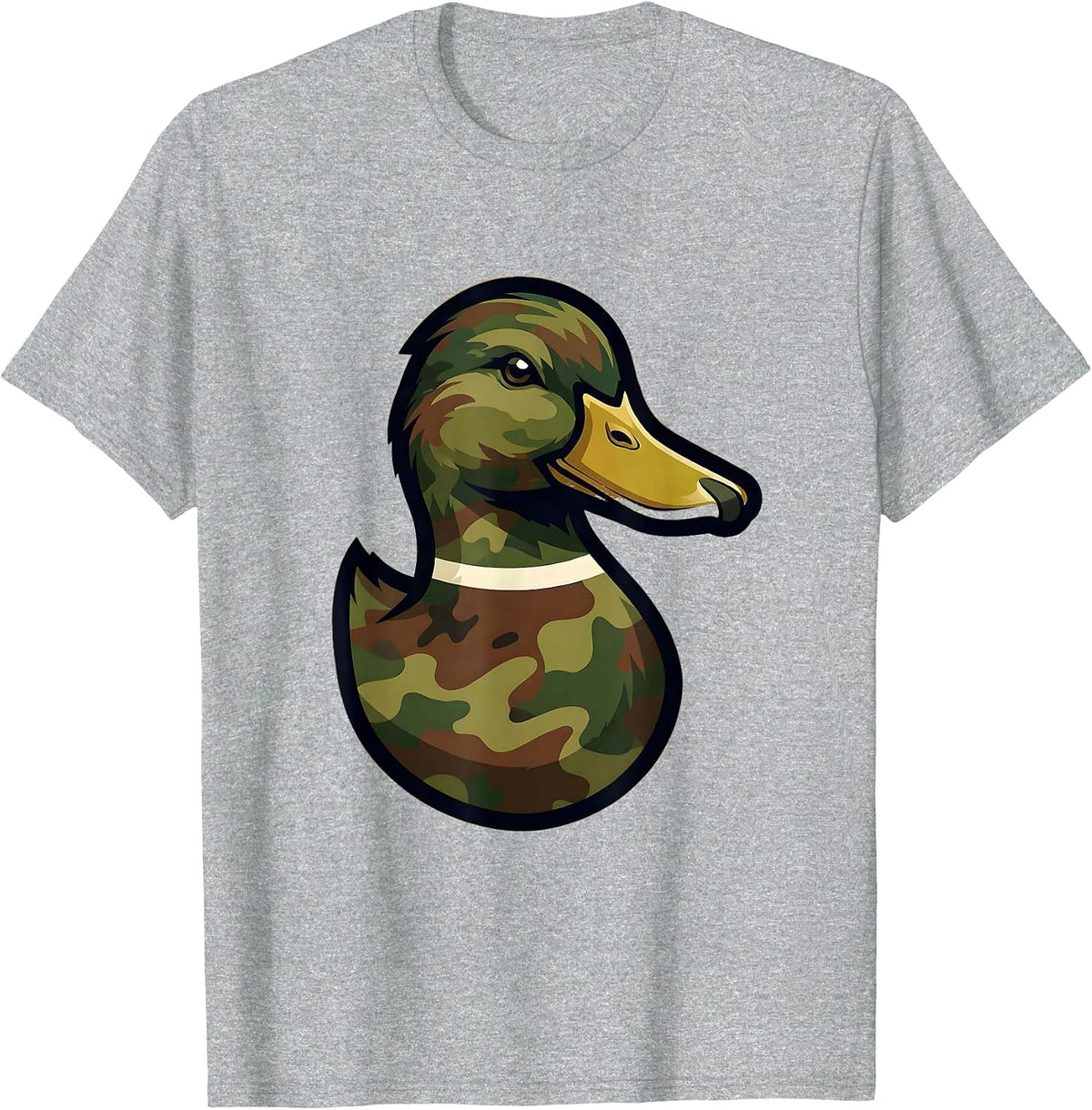 Men's Duck Camo Silhouette Graphic Tee T-Shirt - Heather Grey