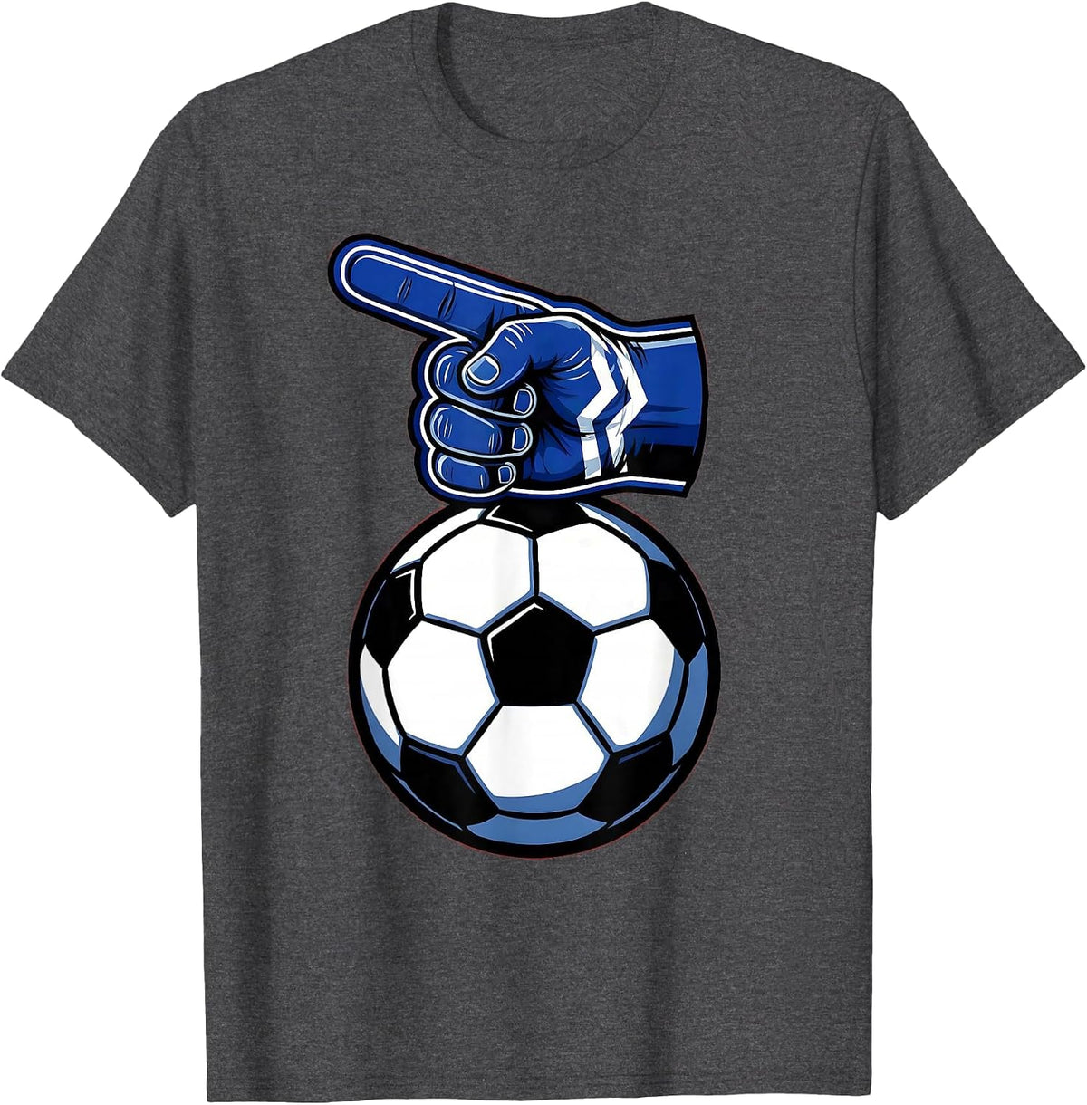 Men's Soccer Dad Foam Finger Graphic Tee T-Shirt - Dark Heather Grey