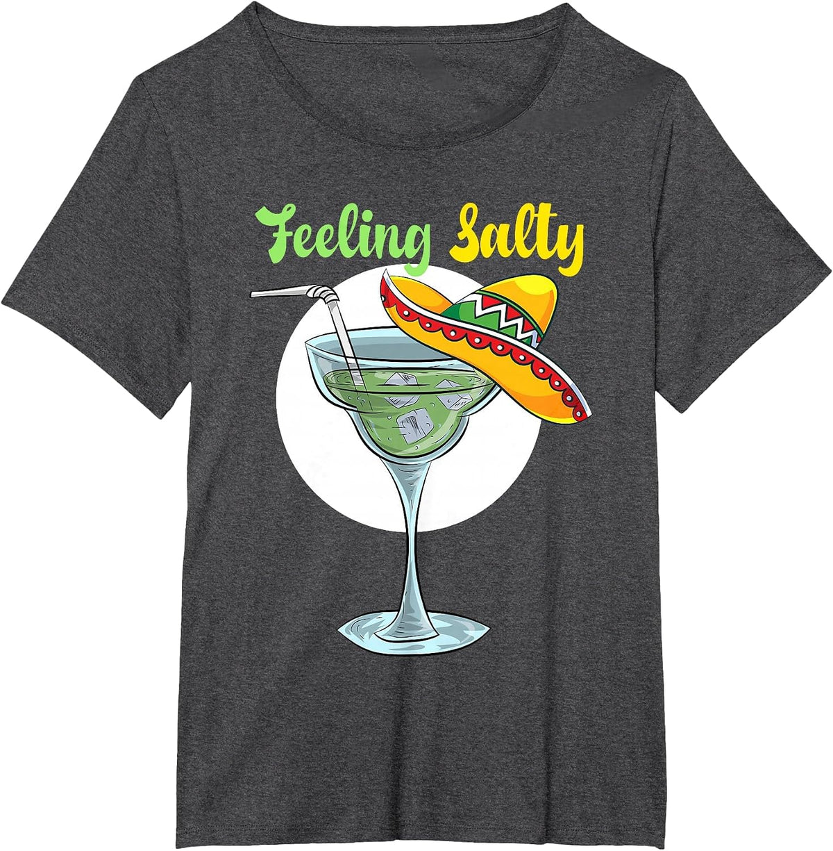 Feeling Salty Funny Margarita Drinking Mexican Cinco De Mayo T-Shirt - Dark Heather Grey