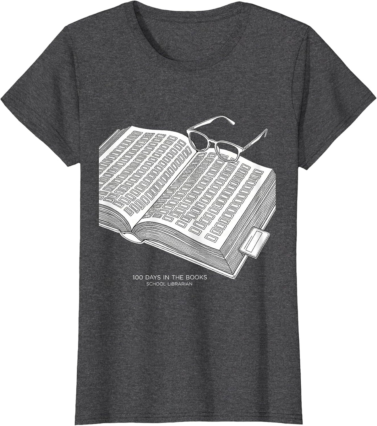 Women's 100 Days In The Books School Librarian T-Shirt - Dark Heather Grey
