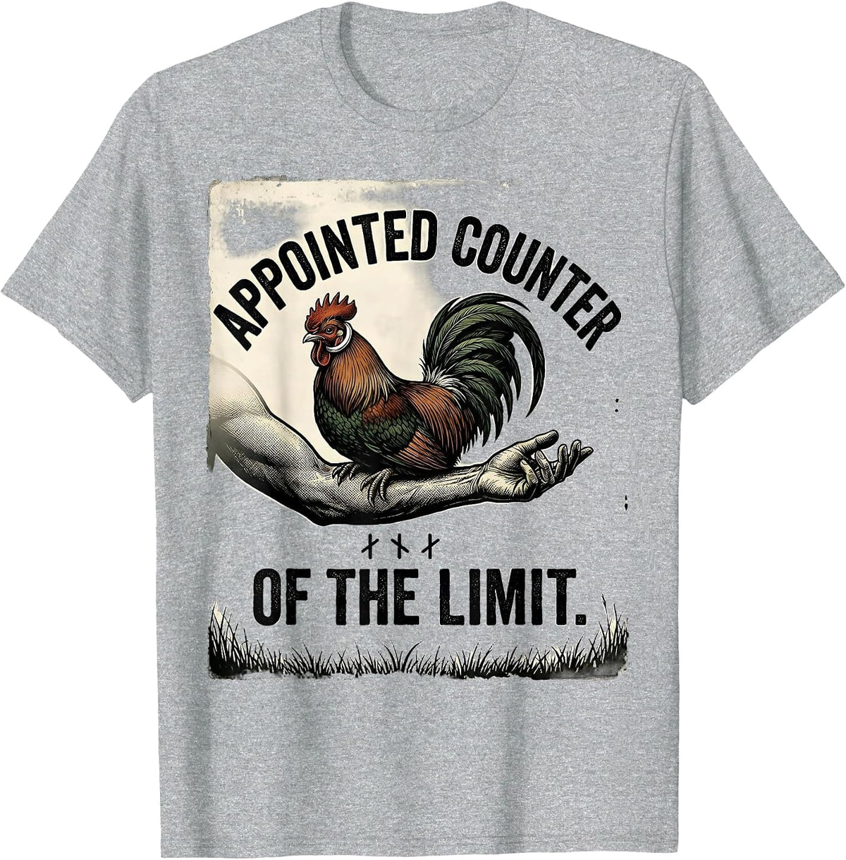 Men's Appointed Counter Of The Limit Vintage Pheasant Hunter T-Shirt - Heather Grey