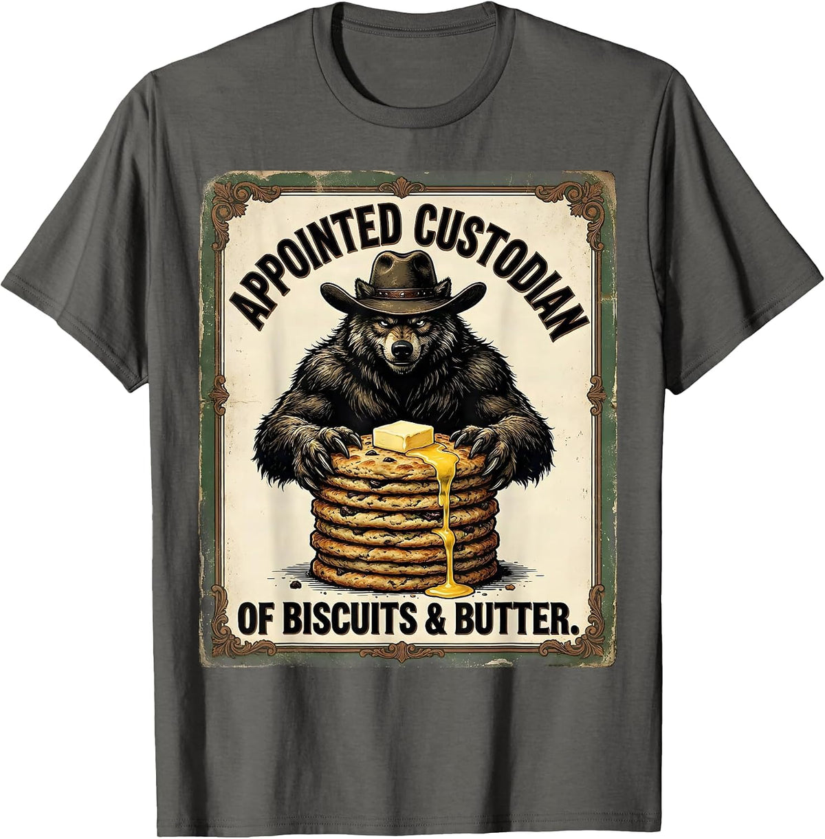 Men's Appointed Custodian of Biscuits & Butter Vintage T-Shirt - Asphalt Grey