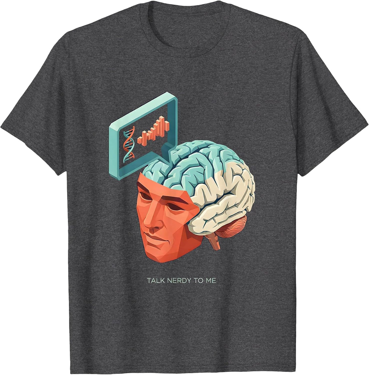 Men's Talk Nerdy To Me Speech Therapy Design T-Shirt - Dark Heather Grey