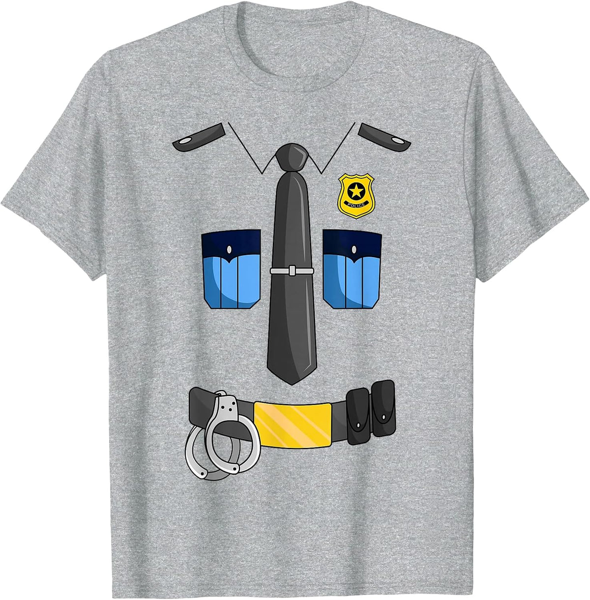 Police Officer Costume Policeman Cop Sheriff Halloween T-Shirt - Heather Grey