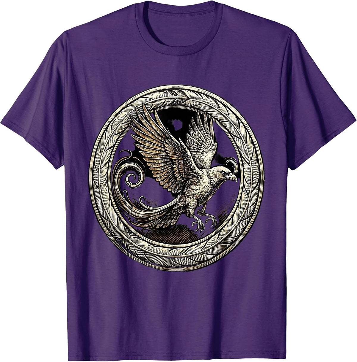 Men's English Teacher Cursive Bird Transformation Art T-Shirt - Purple