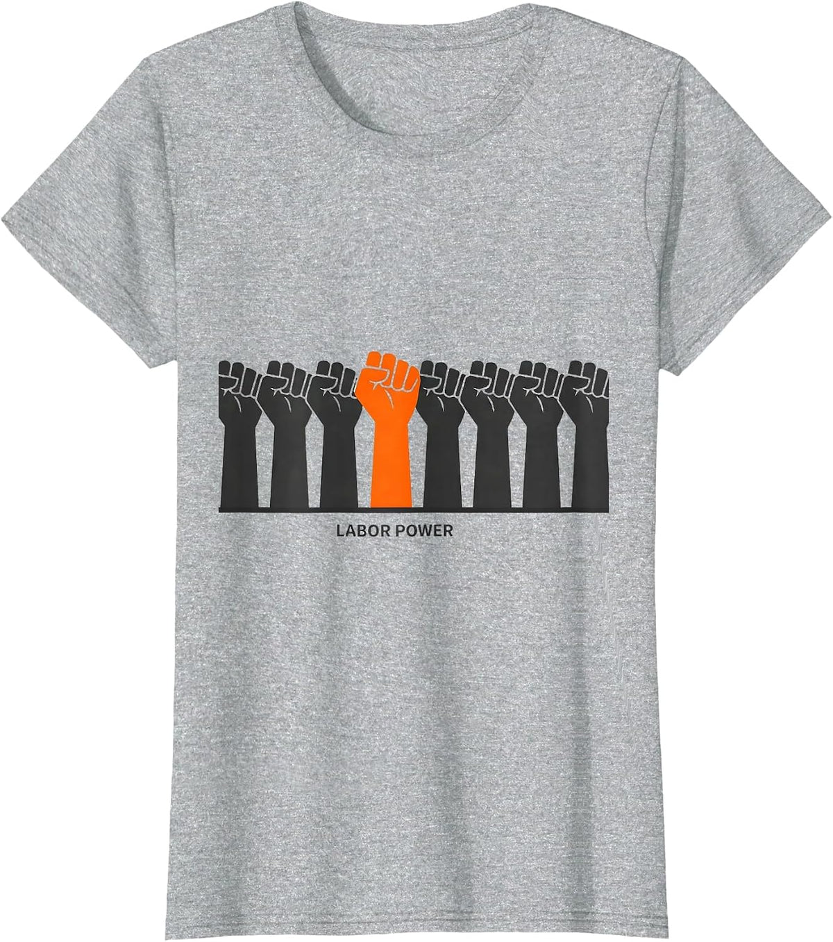 Labor Power Minimalist Union Worker Solidarity Pride T-Shirt - Heather Grey