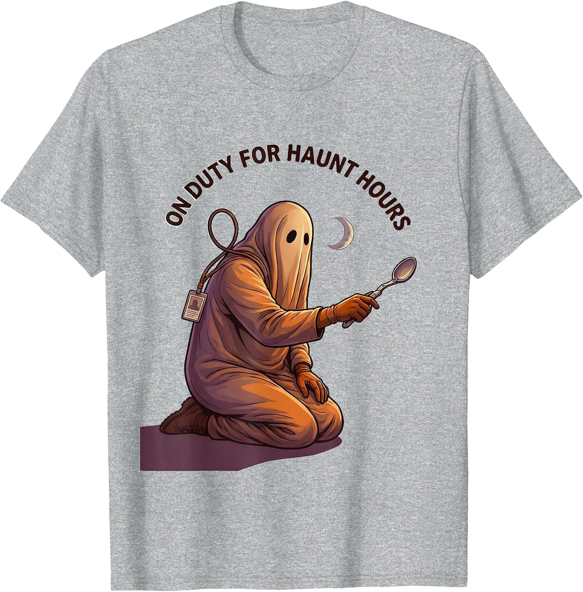 Men's On Duty For Haunt Hours Funny SPED Paraprofessional T-Shirt - Heather Grey
