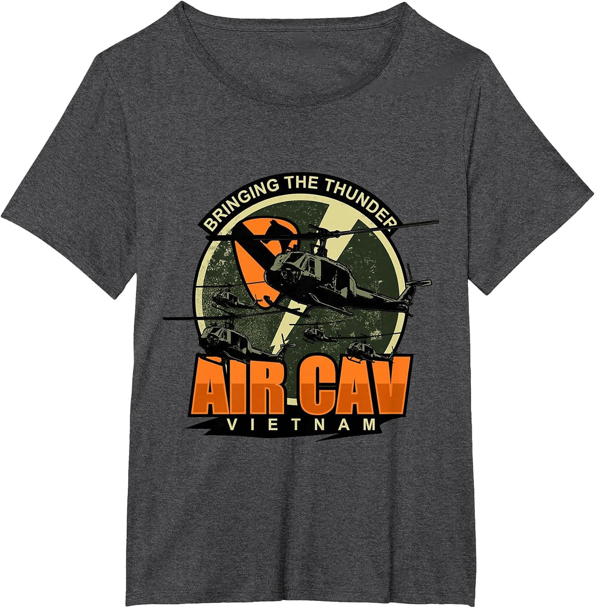 1st Air Cavalry Division Vietnam Veteran Veterans Day Xmas T-Shirt - Dark Heather Grey