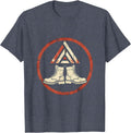 Soldier Boots Folded Flag Patriotic Memorial Graphic T-Shirt - Heather Blue